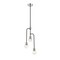 Z-Lite Neutra 3 Light Chandelier, Matte Black + Polished Nickel & Clear 621-3MB-PN - alternate 3